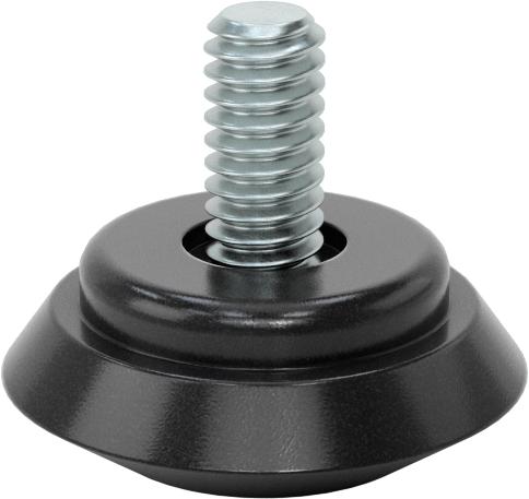 PVC Tabanlı Sert Seviyelendirme Montaj Parçaları, 1/2“ Uzunlukta 1/4”-20 Dişli Çinko Kaplı Çelik Saplama ile
