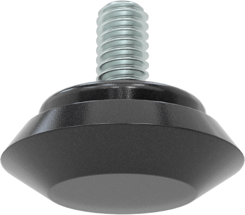 PVC Tabanlı Sert Seviyelendirme Montaj Parçaları, 1/2“ Uzunlukta 1/4”-20 Dişli Çinko Kaplı Çelik Saplama ile
