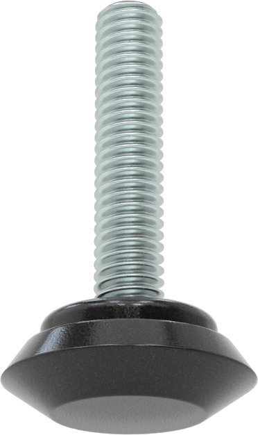 PVC Tabanlı Sert Seviyelendirme Montaj Parçaları, 1-1/2“ Uzunlukta 5/16”-18 Dişli Çinko Kaplı Çelik Saplama ile