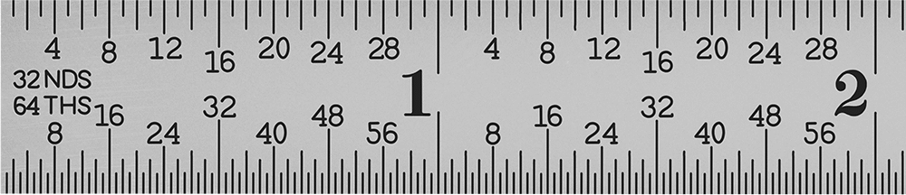 Starrett Yüksek Hassasiyetli Cetvel, 12 inç Uzunluk, 50'lik ve 100'lük Arka Ölçü İşaretleri, 1/2" Genişlik