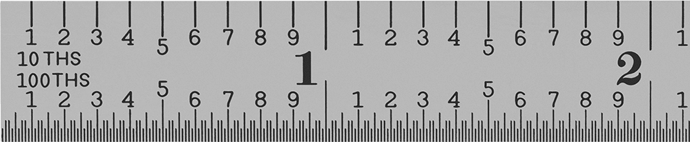 Starrett Yüksek Hassasiyetli Cetvel, 18" Uzunluk, 10'luk ve 100'lük Arka Ölçü İşaretleri