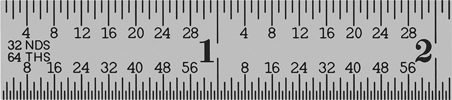 Starrett Yüksek Hassasiyetli Cetvel, 5-3/4"/150 mm Uzunluk, 32 ve 64'lük Ön Ölçü İşaretleri