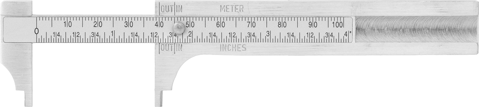 Cep Sürgülü Cetvel Kaliperi, 0“ ila 4” ve 0 mm ila 100 mm Ölçüm Aralıkları