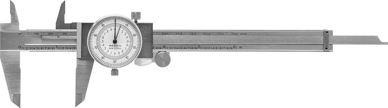 Kadranlı Kaliper, 0 ila 6 inç ve 0 ila 150 mm Aralıklar