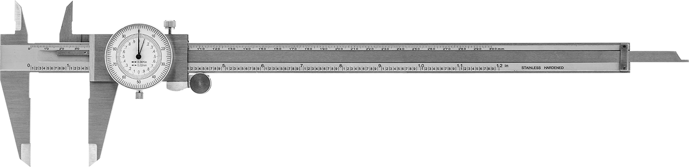 Kadranlı Kaliper, 0“ ila 12” ve 0 mm ila 300 mm Ölçüm Aralıkları