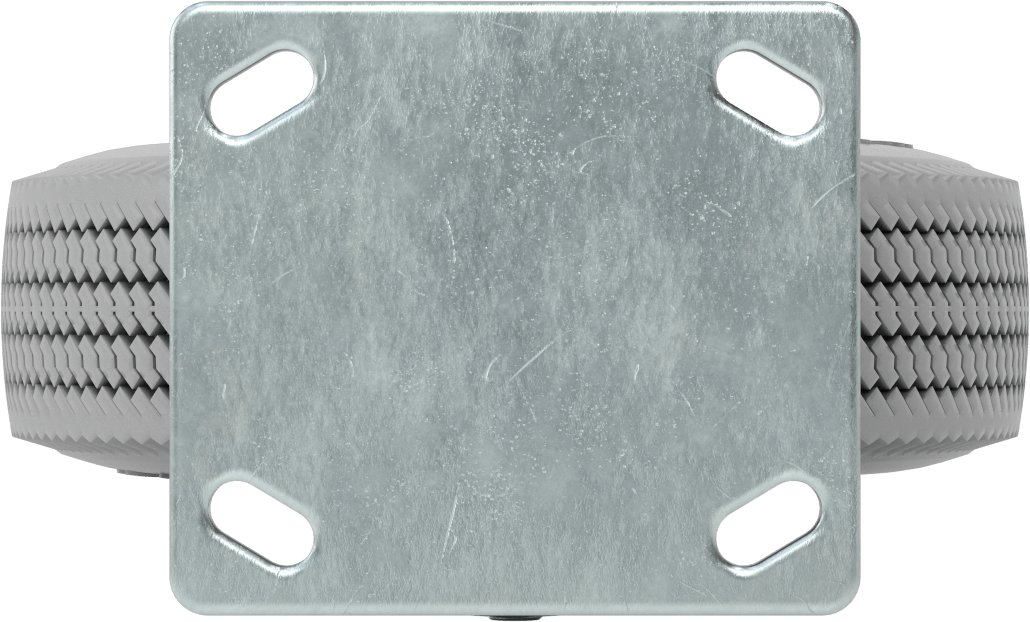 4-1/2“ x 4” Plakalı Tekerlek, Rigid, 8" Çapında Gri Kauçuk Pnömatik Tekerlek ile