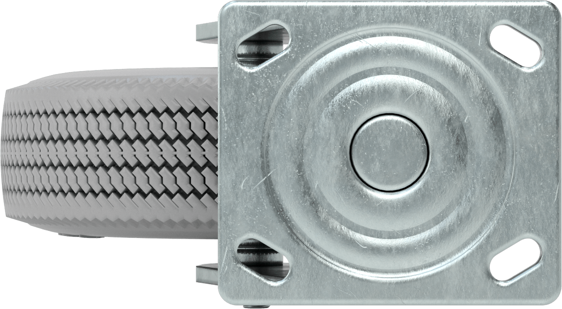 4-1/2“ x 4” Plakalı Tekerlek, Döner, 8" Çapında Gri Kauçuk Pnömatik Tekerlek ile