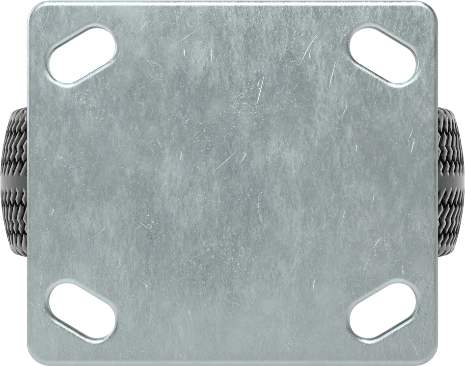 4-1/2“ x 4” Plakalı Tekerlek, 2" Genişliğinde Patlamayan Tekerlekli Sert
