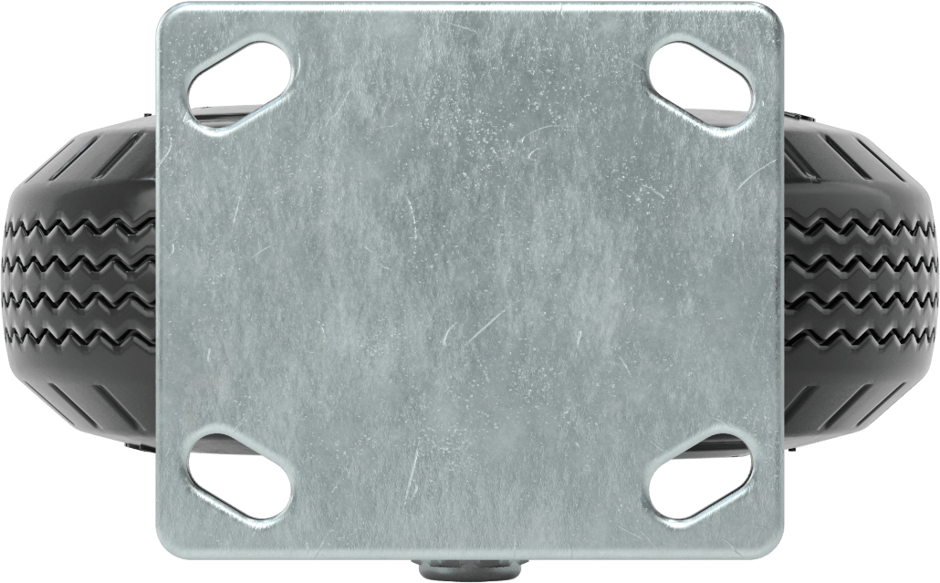 4-1/2“ x 4” Plakalı Tekerlek, 8" Çapında Siyah Kauçuk Pnömatik Tekerlekli Sert