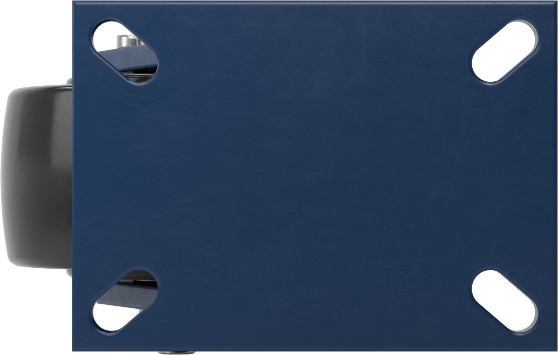 7-1/4“ x 5-1/4” Plakalı Brute Tekerlek, Ekstra Yüksek Kapasiteli, 6" Çaplı Siyah Poliüretan Tekerlekli Döner Tekerlek