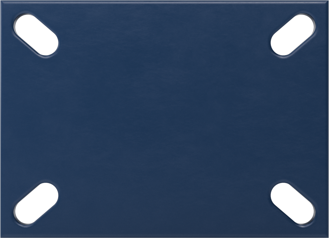 7-1/4“ x 5-1/4” Plakalı Brute Tekerlek, Ekstra Yüksek Kapasiteli, 8" Çapında Siyah Poliüretan Tekerlekli Sabit