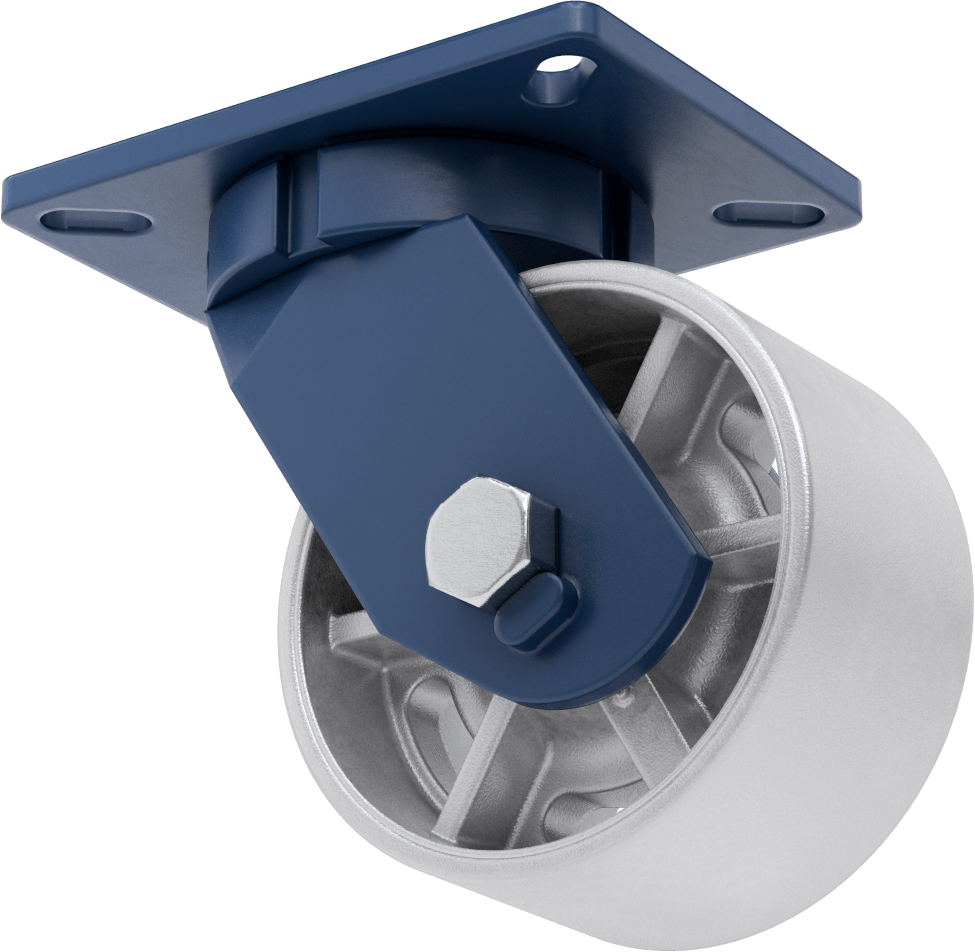7-1/4“ x 5-1/4” Plakalı Brute Tekerlek, Ekstra Yüksek Kapasiteli, 6 inç Çapında Demir Tekerlekli Döner Ayak