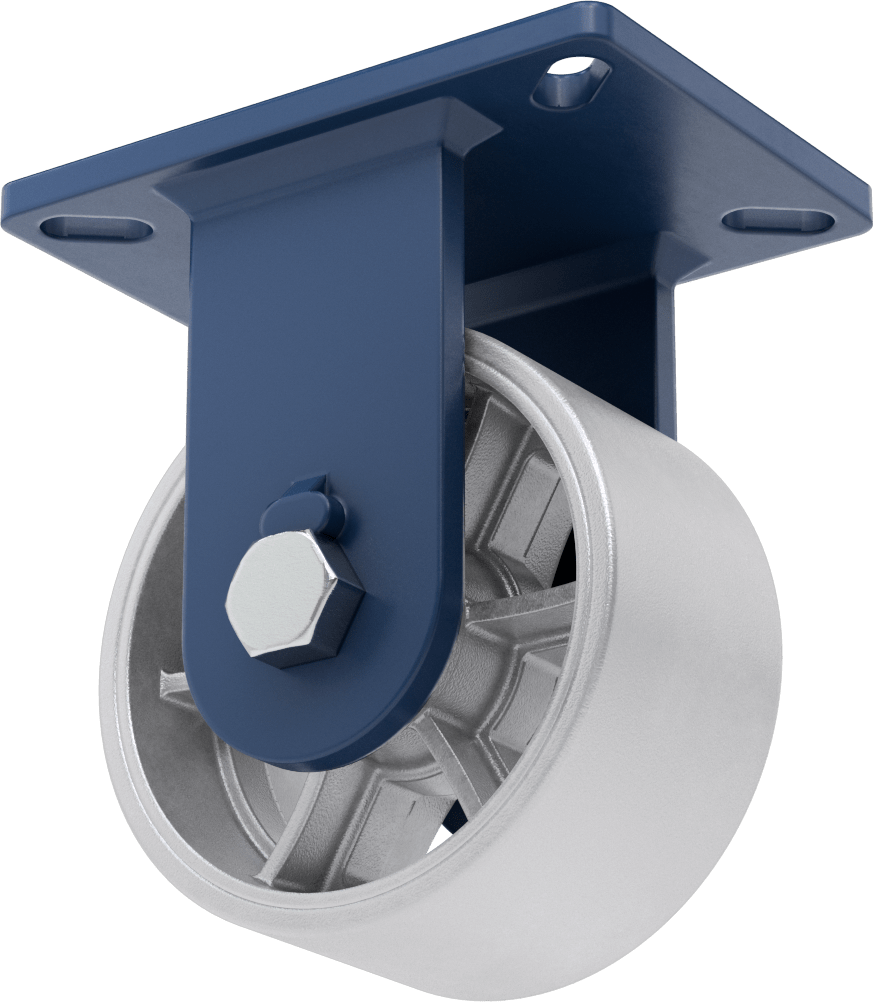 7-1/4“ x 5-1/4” Plakalı Brute Tekerlek, Ekstra Yüksek Kapasiteli, 6" Çapında Demir Tekerlekli Sert