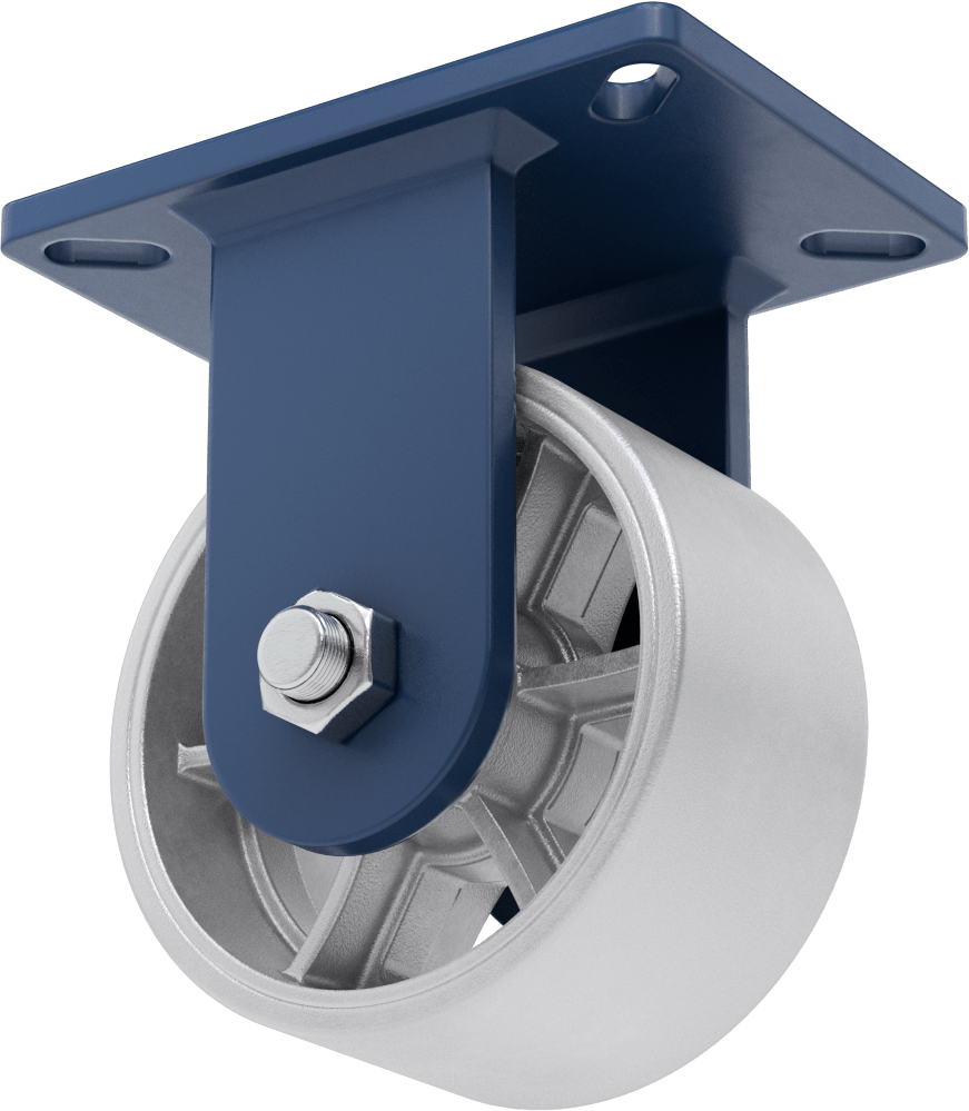 7-1/4“ x 5-1/4” Plakalı Brute Tekerlek, Ekstra Yüksek Kapasiteli, 6" Çapında Demir Tekerlekli Sert