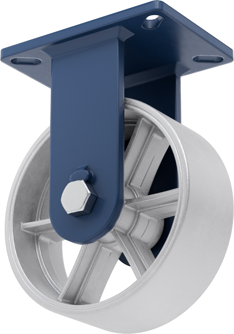 7-1/4“ x 5-1/4” Plakalı Brute Tekerlek, Ekstra Yüksek Kapasiteli, 8" Çaplı Demir Tekerlekli Sert
