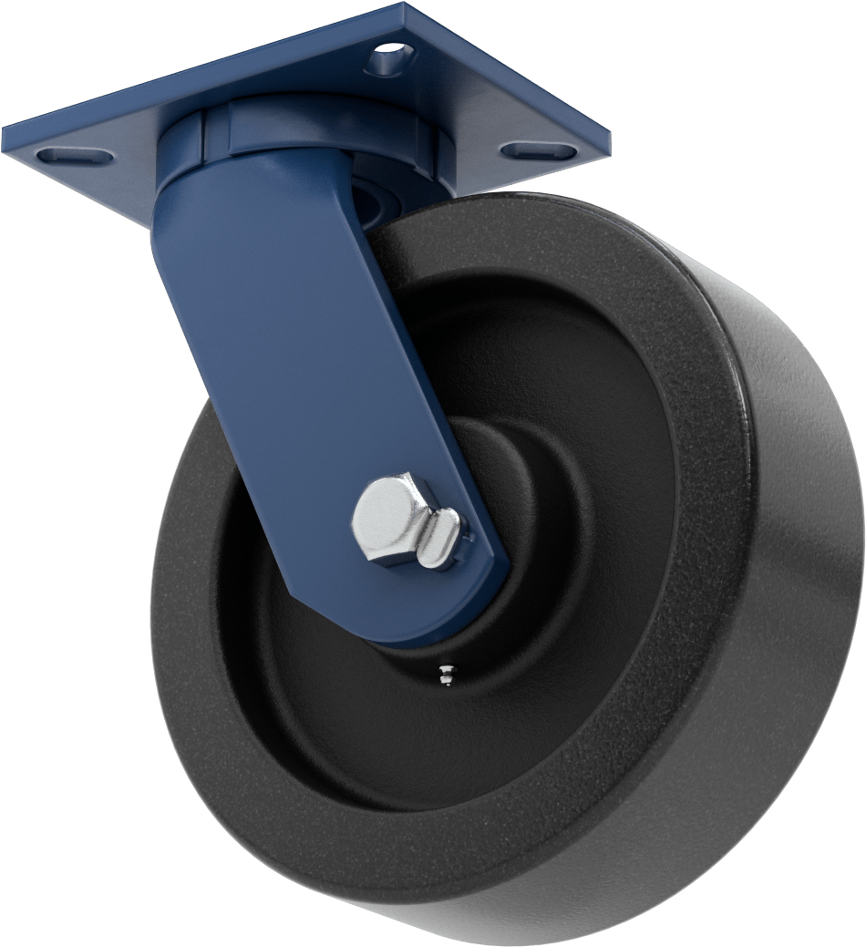 7-1/4“ x 5-1/4” Plakalı Brute Tekerlek, Ekstra Yüksek Kapasiteli, 10" Çaplı Fenolik Tekerlekli Döner