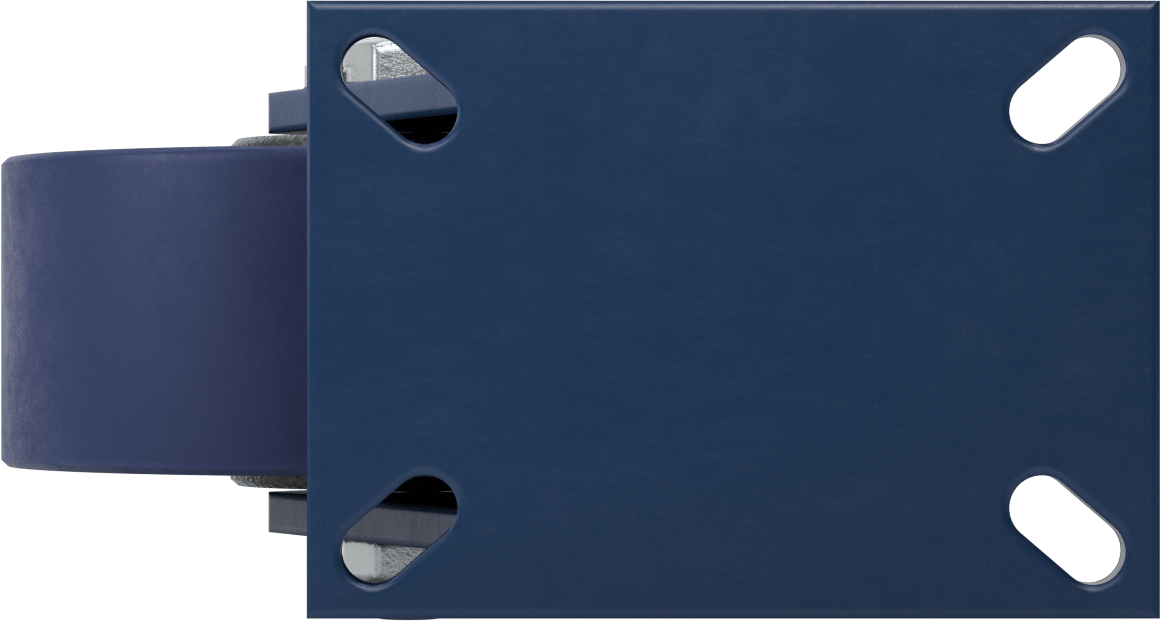 7-1/4“ x 5-1/4” Plakalı Brute Tekerlek, Ekstra Yüksek Kapasiteli, 8" Çapında Mavi Poliüretan Tekerlekli Döner