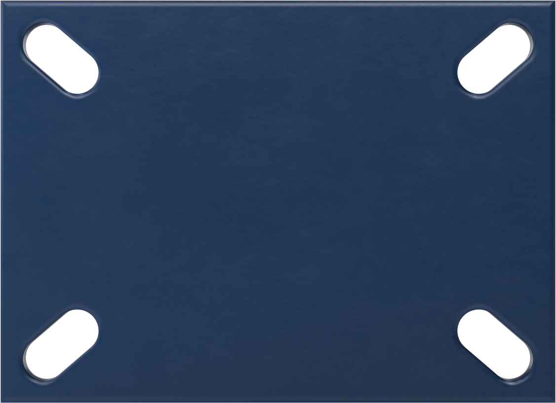 7-1/4“ x 5-1/4” Plakalı Brute Tekerlek, Ekstra Yüksek Kapasiteli, 8" Çaplı Mavi Poliüretan Tekerlekli Sert