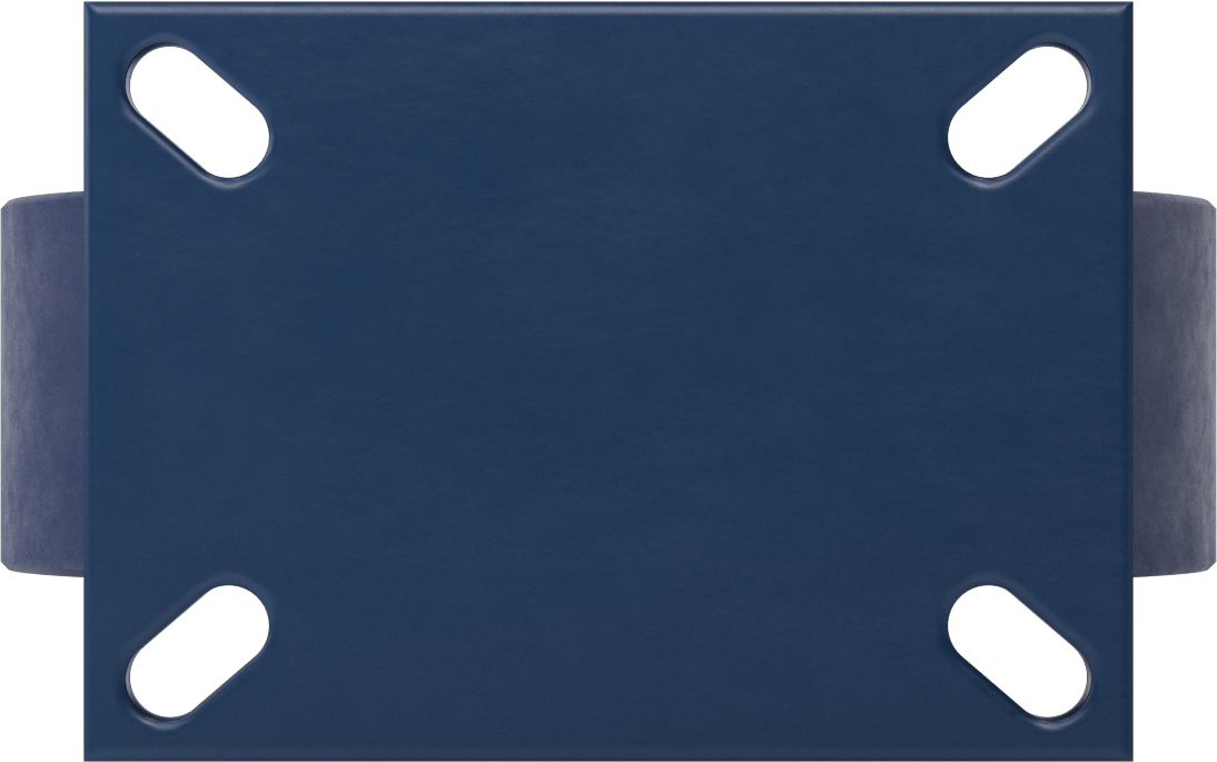 7-1/4“ x 5-1/4” Plakalı Brute Tekerlek, Ekstra Yüksek Kapasiteli, 10 inç Çapında Mavi Poliüretan Tekerlekli Sert
