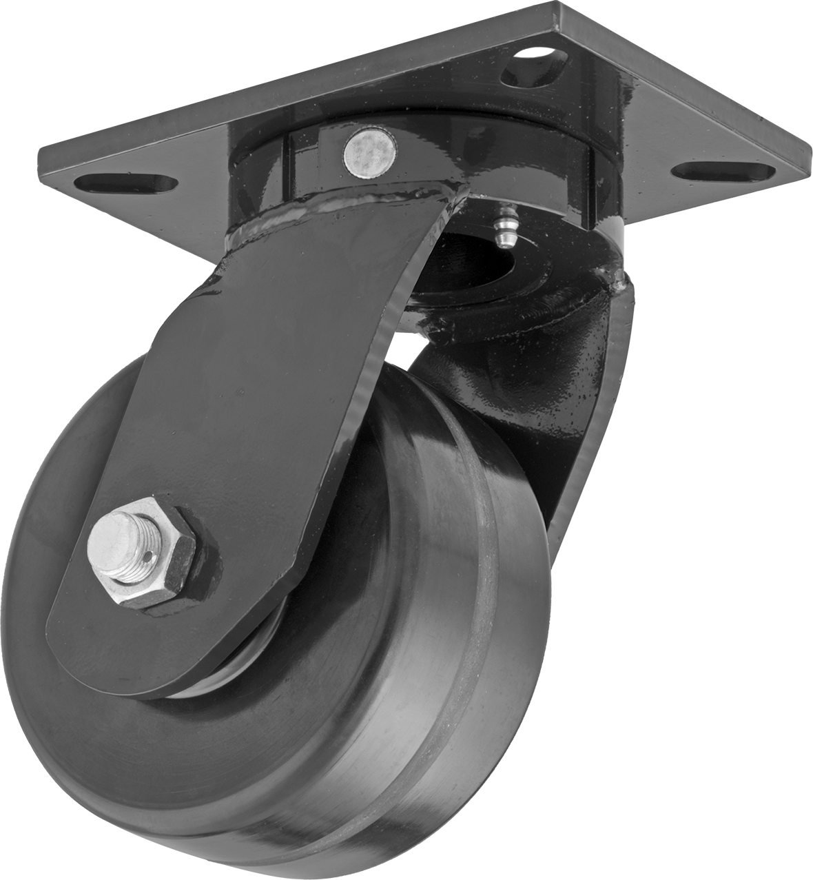 7-1/4“ x 5-1/4” Plakalı Brute Tekerlek, Ekstra Yüksek Kapasiteli, 6 inç Çapında Fenolik Tekerlekli Döner Tekerlek