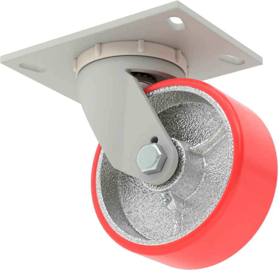 6-1/4“ x 4-1/2” Plakalı Yüksek Kapasiteli Mauler Tekerlek, 5" Çapında Poliüretan Tekerlekli Döner