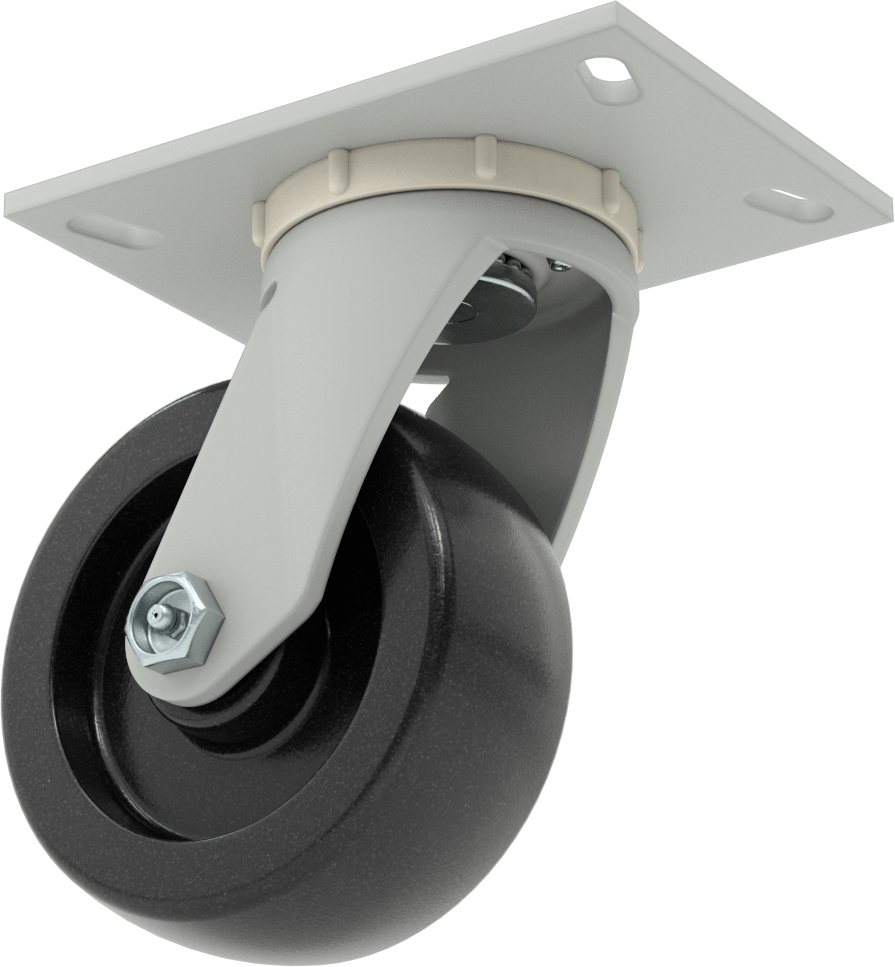 6-1/4“ x 4-1/2” Plakalı Yüksek Kapasiteli Mauler Tekerlek, 5" Çaplı Fenolik Tekerlekli Döner