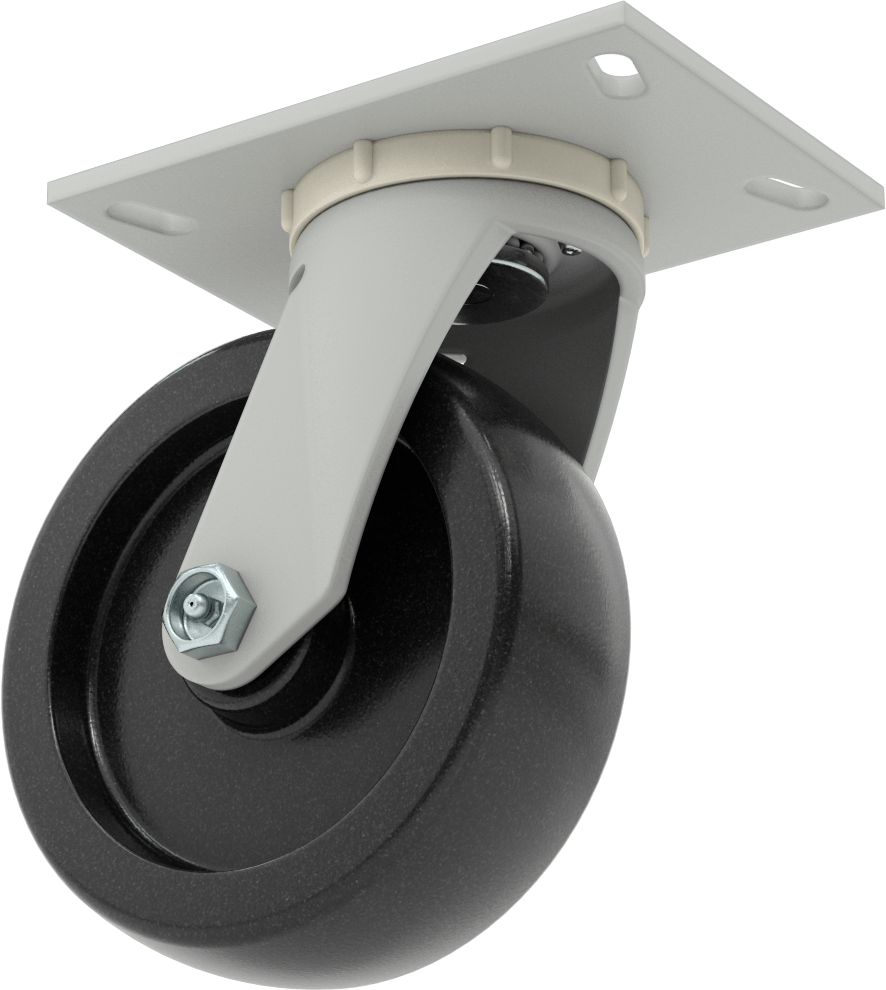 6-1/4“ x 4-1/2” Plakalı Yüksek Kapasiteli Mauler Tekerlek, 6 inç Çapında Fenolik Tekerlekli Döner Tekerlek