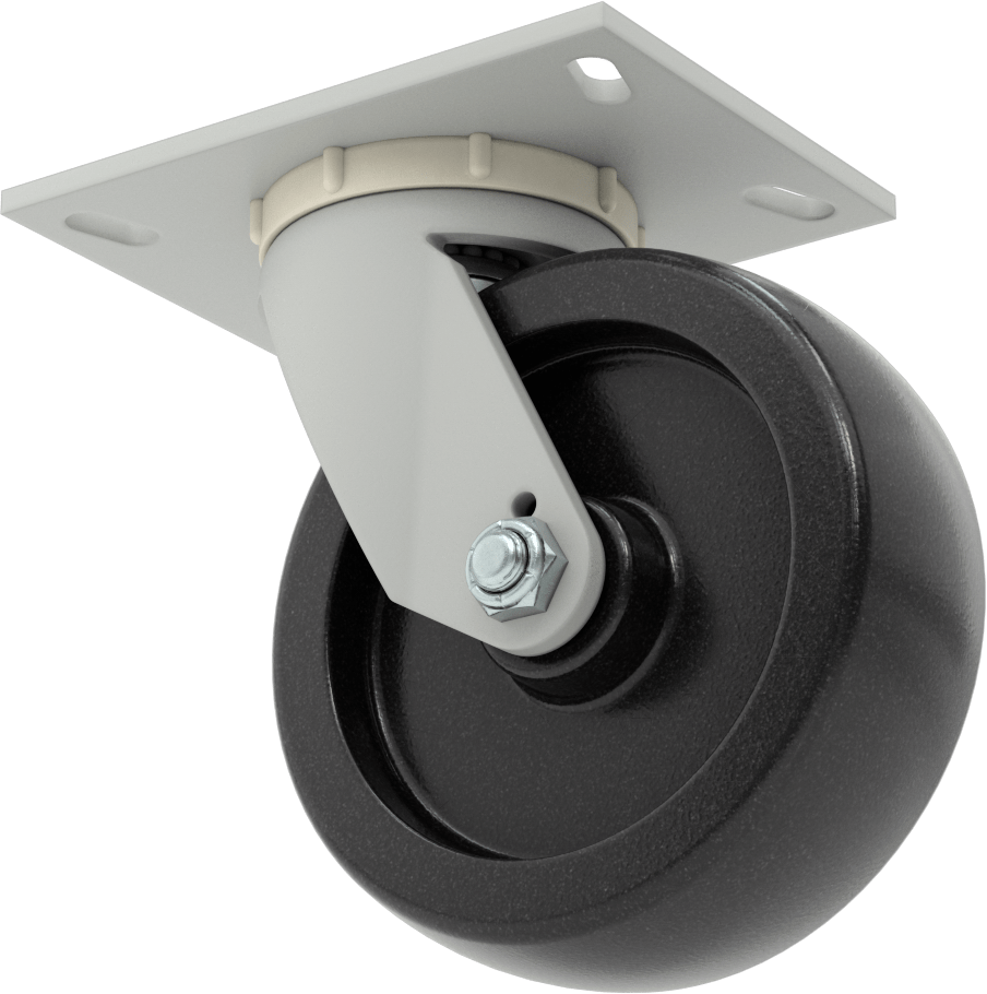 6-1/4“ x 4-1/2” Plakalı Yüksek Kapasiteli Mauler Tekerlek, 6 inç Çapında Fenolik Tekerlekli Döner Tekerlek