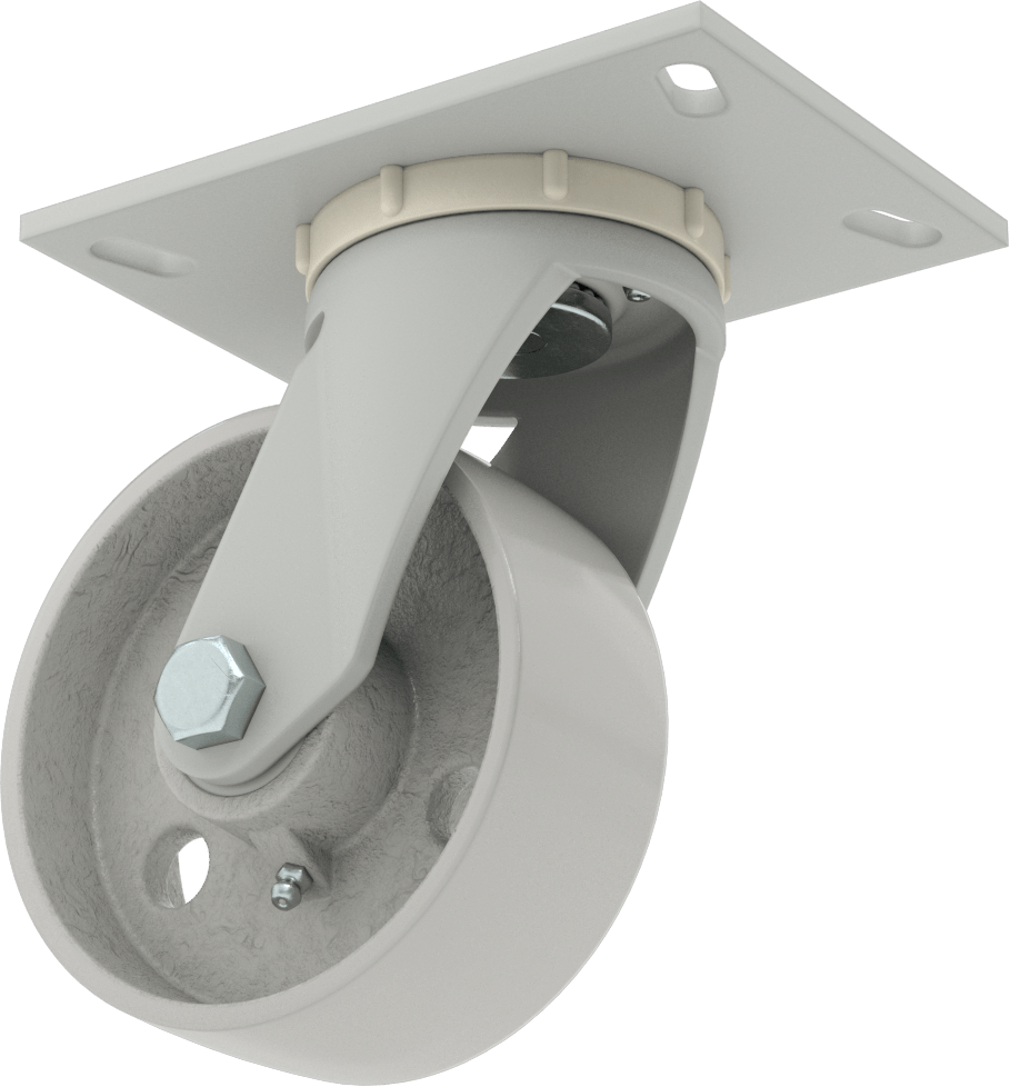 6-1/4“ x 4-1/2” Plakalı Yüksek Kapasiteli Mauler Tekerlek, 5" Çapında Metal Tekerlekli Döner
