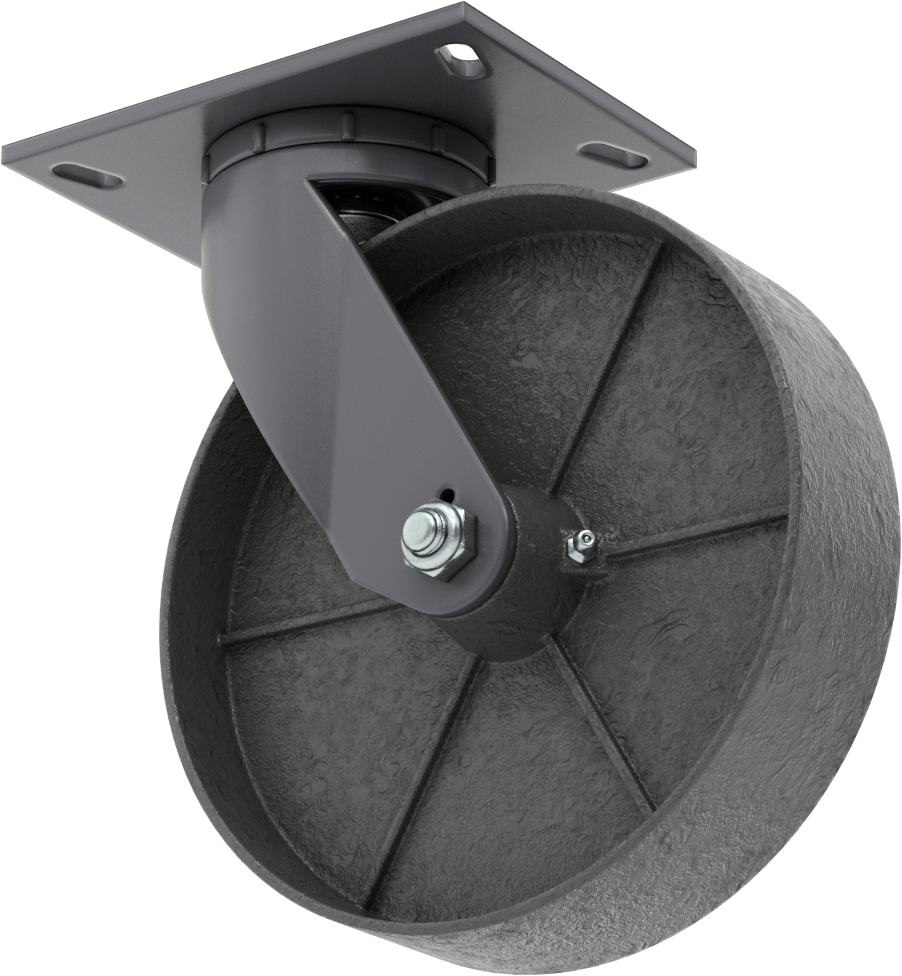 6-1/4“ x 4-1/2” Plakalı Yüksek Kapasiteli Mauler Tekerlek, 8 inç Çapında Metal Tekerlekli Döner Tekerlek