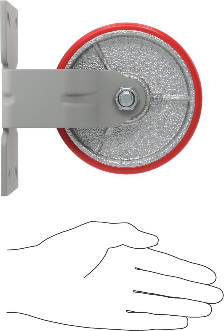 6-1/4“ x 4-1/2” Plakalı Yüksek Kapasiteli Mauler Tekerlek, 5" Çaplı Poliüretan Tekerlekli Sert