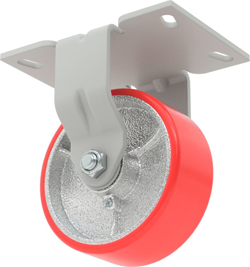 6-1/4“ x 4-1/2” Plakalı Yüksek Kapasiteli Mauler Tekerlek, 5" Çaplı Poliüretan Tekerlekli Sert