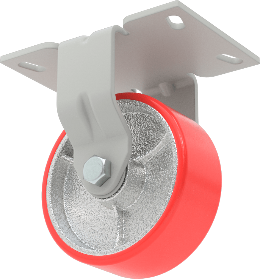 6-1/4“ x 4-1/2” Plakalı Yüksek Kapasiteli Mauler Tekerlek, 5" Çaplı Poliüretan Tekerlekli Sert