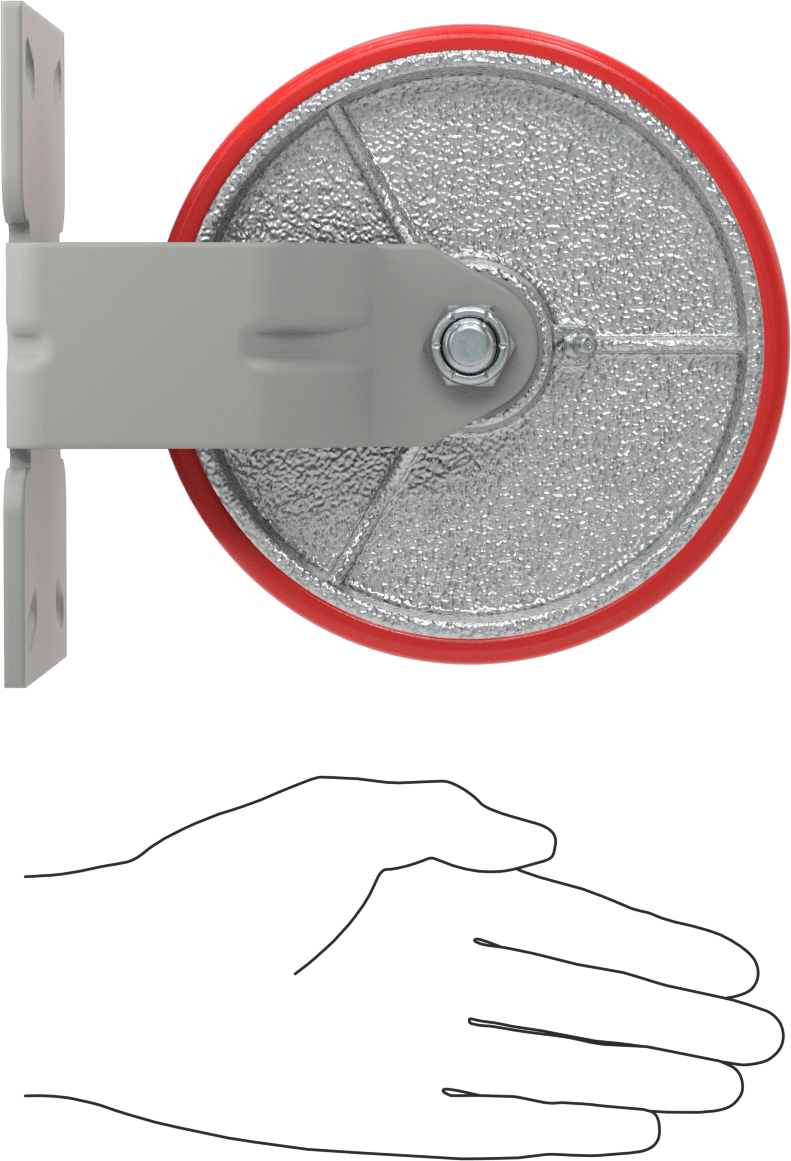 6-1/4“ x 4-1/2” Plakalı Yüksek Kapasiteli Mauler Tekerlek, 6 inç Çapında Poliüretan Tekerlekli Sert