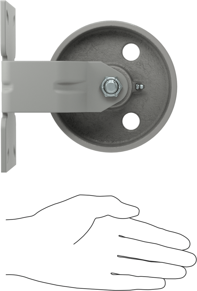 6-1/4“ x 4-1/2” Plakalı Yüksek Kapasiteli Mauler Tekerlek, 5" Çaplı Metal Tekerlekli Sert