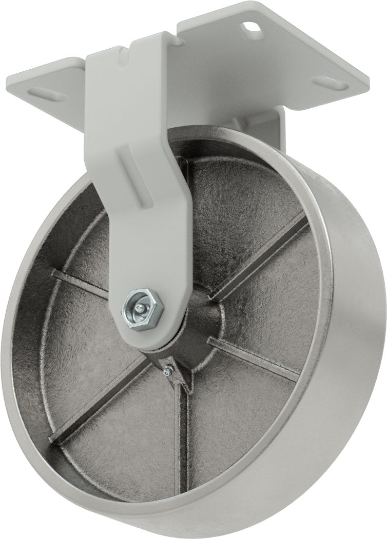 6-1/4“ x 4-1/2” Plakalı Yüksek Kapasiteli Mauler Tekerlek, 8 inç Çapında Metal Tekerlekli Sert