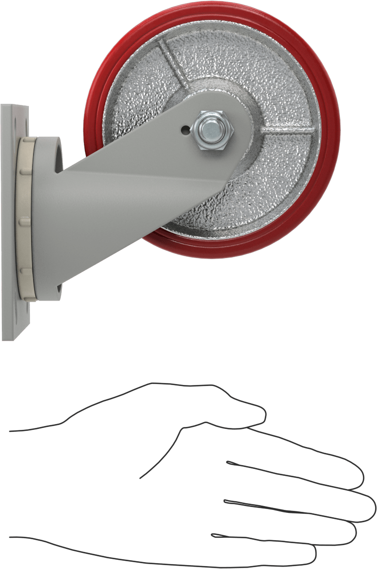 4-1/2“ x 4” Plakalı Yüksek Kapasiteli Mauler Tekerlek, 5" Çapında Poliüretan Tekerlekli Döner