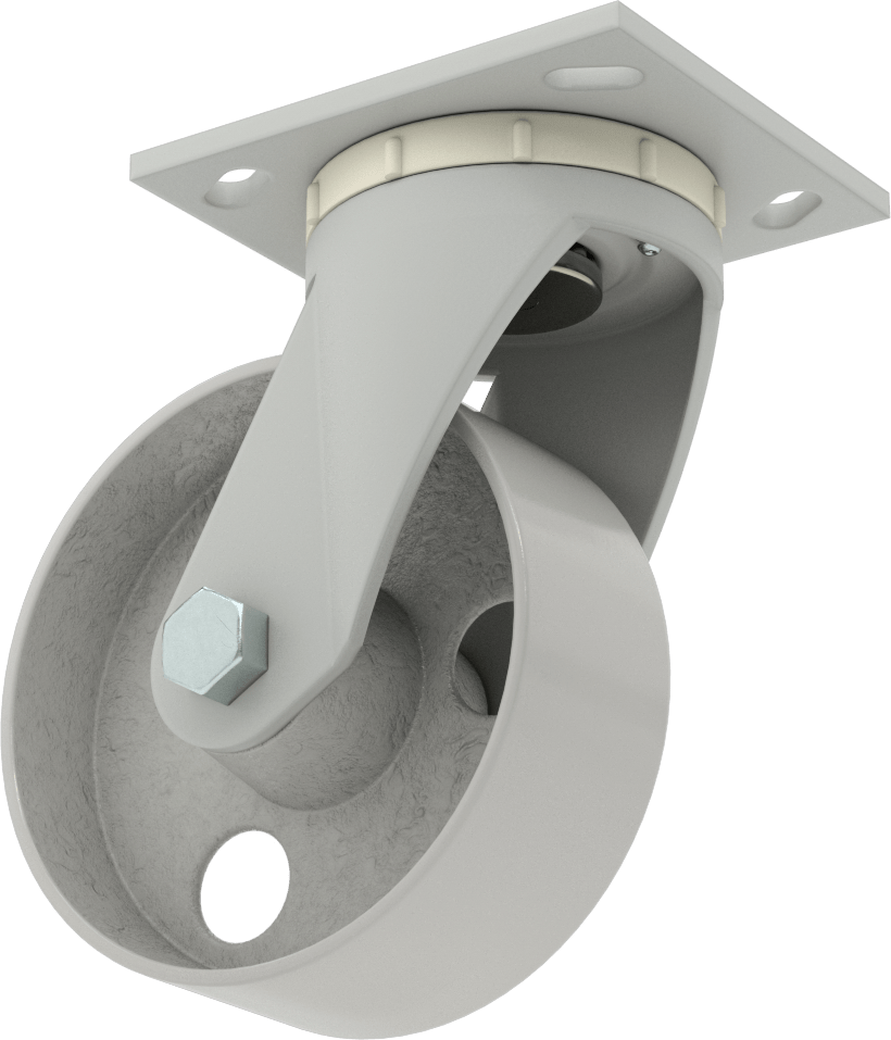 4-1/2“ x 4” Plakalı Yüksek Kapasiteli Mauler Tekerlek, 5" Çapında Metal Tekerlekli Döner