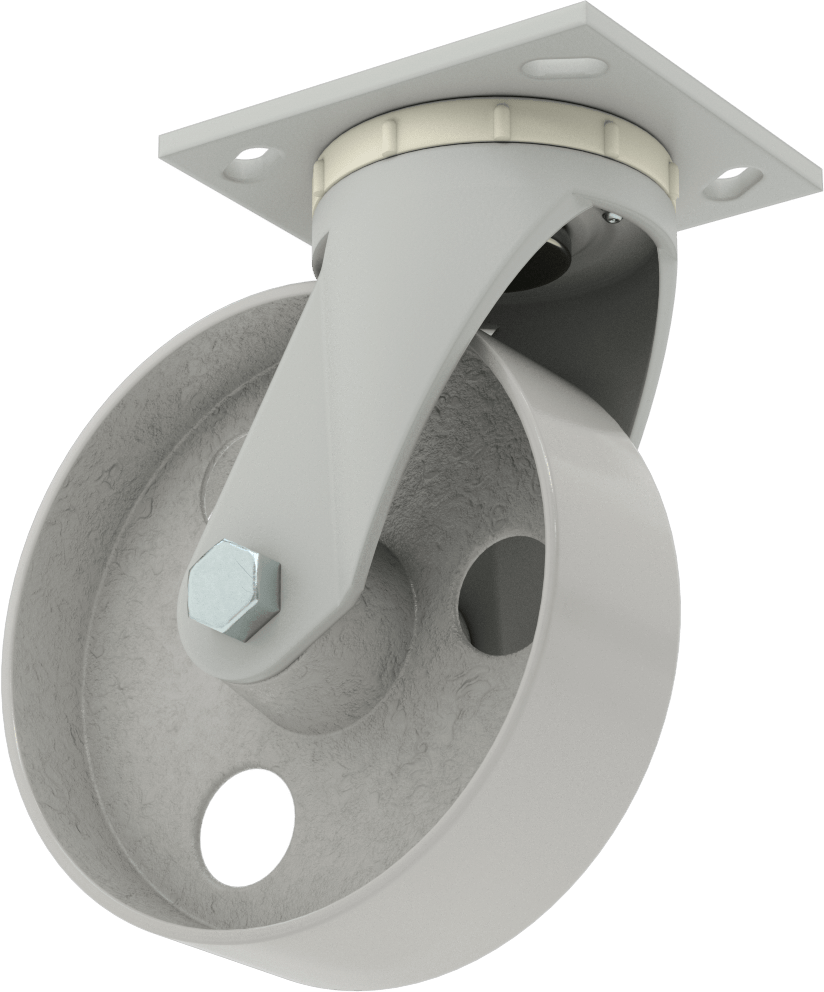 4-1/2“ x 4” Plakalı Yüksek Kapasiteli Mauler Tekerlek, 6" Çaplı Metal Tekerlekli Döner Tekerlek