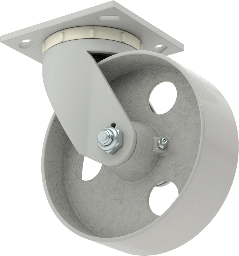 4-1/2“ x 4” Plakalı Yüksek Kapasiteli Mauler Tekerlek, 6" Çaplı Metal Tekerlekli Döner Tekerlek