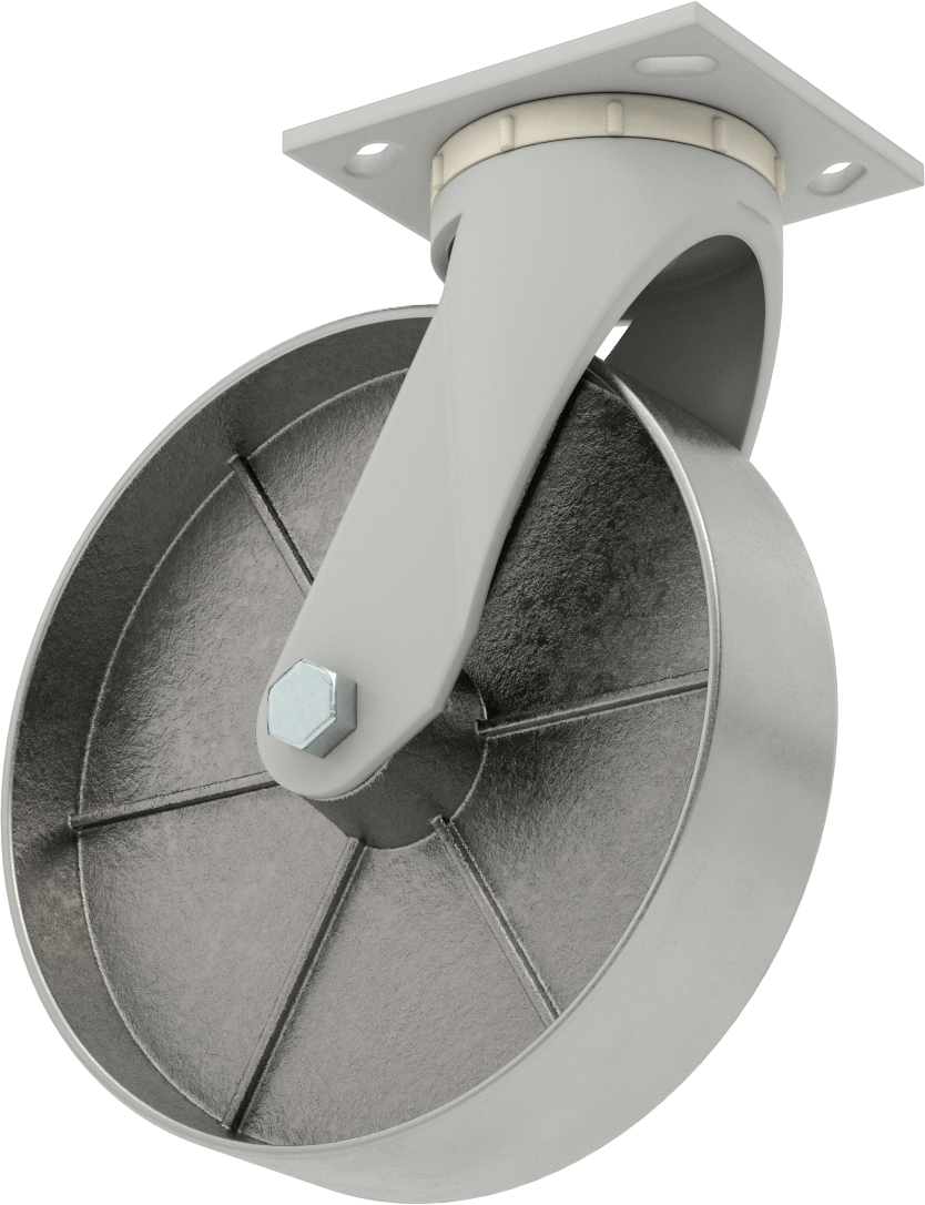 4-1/2“ x 4” Plakalı Yüksek Kapasiteli Mauler Tekerlek, 8 inç Çapında Metal Tekerlekli Döner Tekerlek