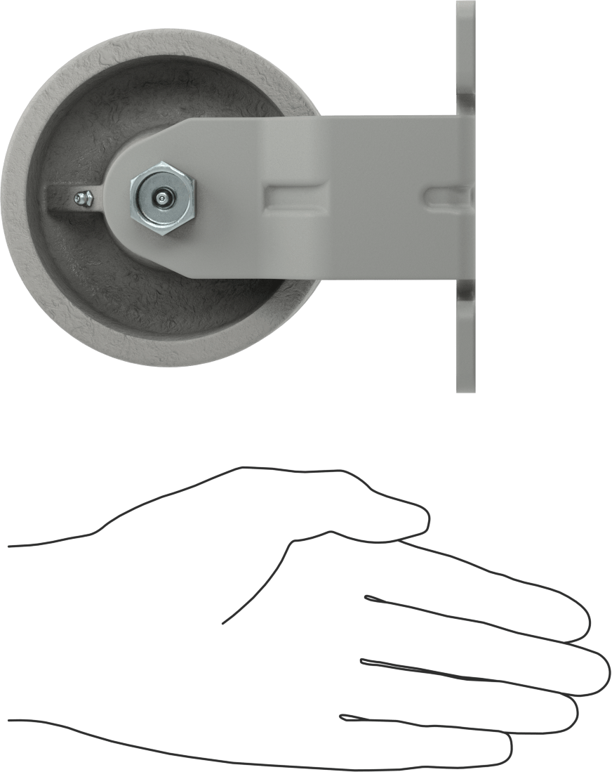 4-1/2“ x 4” Plakalı Yüksek Kapasiteli Mauler Tekerlek, 4 inç Çapında Metal Tekerlekli Sert