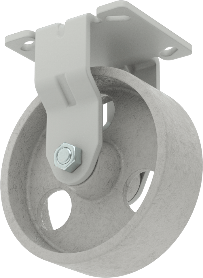 4-1/2“ x 4” Plakalı Yüksek Kapasiteli Mauler Tekerlek, 6" Çaplı Metal Tekerlekli Sert