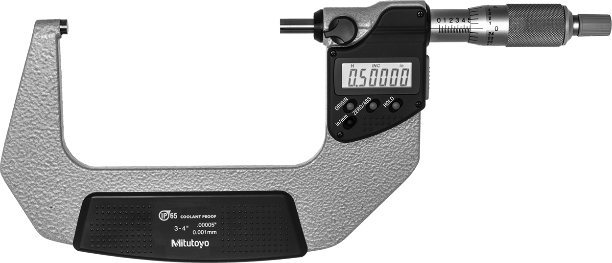 Soğutma Sıvısına Dayanıklı Mitutoyo Dış Mikrometre, Elektronik, Model 293-333-30, Cırcır-Durdurma Yüksüğü