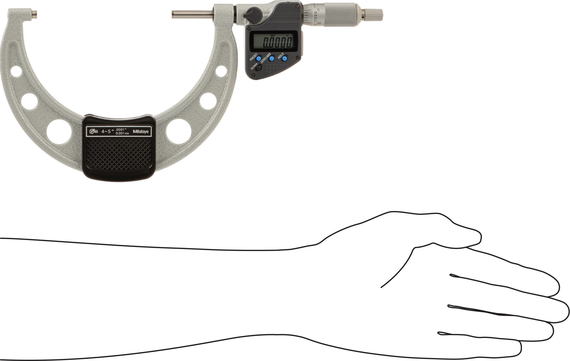 Soğutma Sıvısına Dayanıklı Mitutoyo Dış Mikrometre, Elektronik, Model 293-350-32, Cırcır-Durdurma Yüksüğü