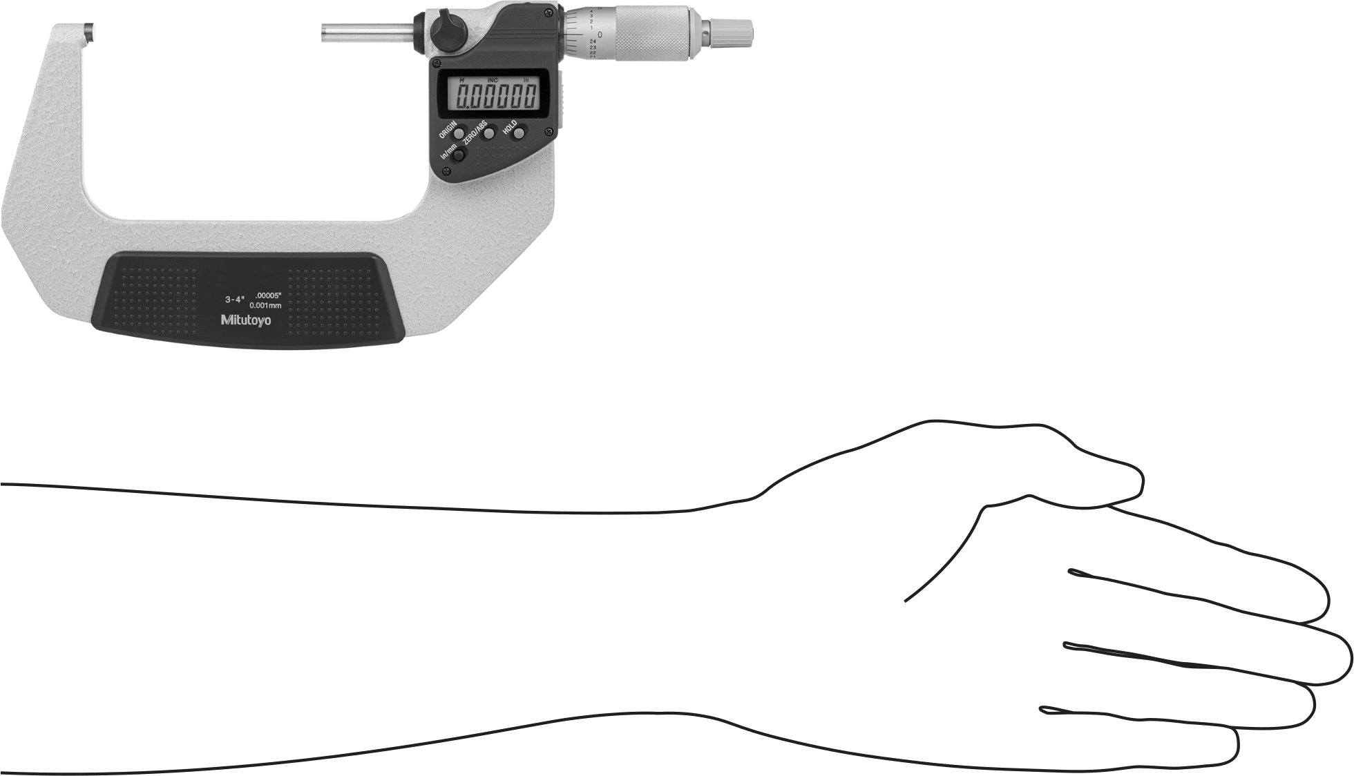 Soğutma Sıvısına Dayanıklı Mitutoyo Dış Mikrometre, Sertifika ve Cırcırlı Durdurma Yüzüğü, Model 293-333-30