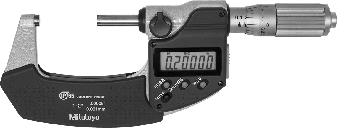 Soğutma Sıvısına Dayanıklı Mitutoyo Dış Mikrometre, Elektronik, Model 293-336-32, Sürtünme Yüzükçülü