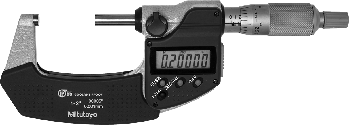 Soğutma Sıvısına Dayanıklı Mitutoyo Dış Mikrometre, Elektronik, Model 293-331-32, Cırcır-Durdurma Yüksüğü