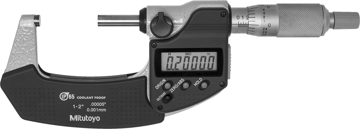 Soğutma Sıvısına Dayanıklı Mitutoyo Dış Mikrometre, Elektronik, Model 293-341-32, Cırcır-Durdurma Yüksüğü