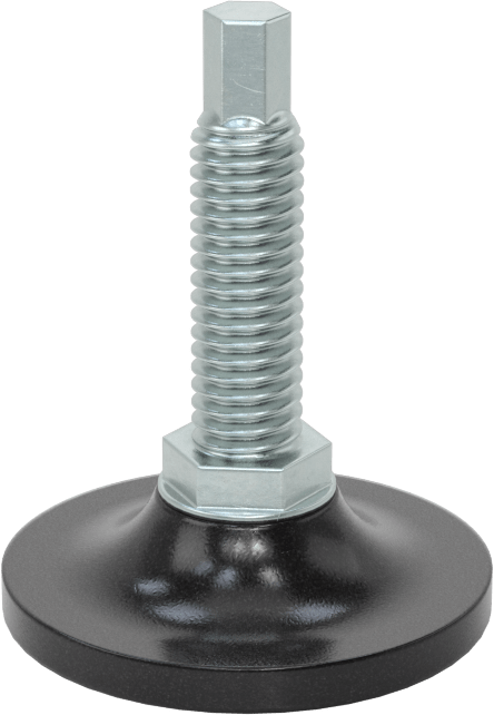 Çinko Kaplı Çelik Saplamalı Sert Tesviye Bağlantı Elemanları, Kolay Ayar, Naylon Taban, 3/8"-16 Diş Boyutu